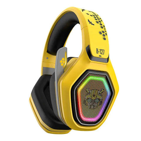 Auriculares Bluetooth Transformers G01 gaming con LED y RGB amarillo-negro