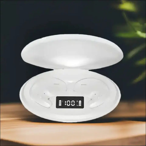 Auriculares Bone Wave con tecnología de conducción ósea y estuche de carga inalámbrico abierto