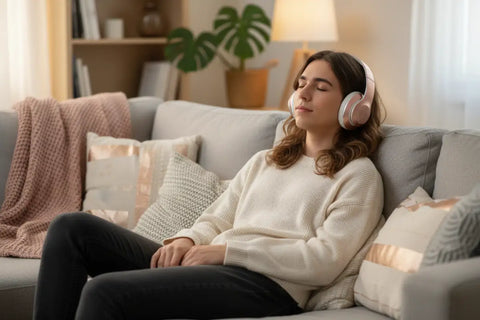 Auriculares Bluetooth para gaming en rosa y plata con micrófono