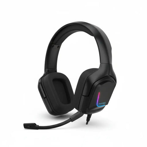 Auriculares gaming Onikuma K20 negros con luz RGB en orejera