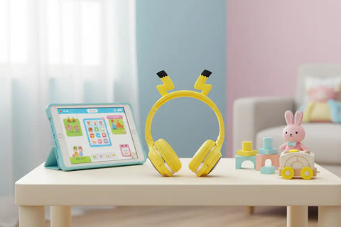 Auriculares inalámbricos Pikachu estilo anime con rayos amarillos