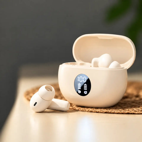 Auriculares inalambricos cream con estuche led y bluetooth 5.3 ideales para gaming y musica en sonido estereo