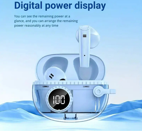 Auriculares inalámbricos M25 True Wireless con ANC y pantalla digital de batería en blanco y negro