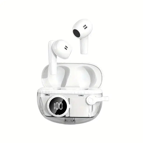 Auriculares inalámbricos M25 True Wireless blancos con estuche y pantalla