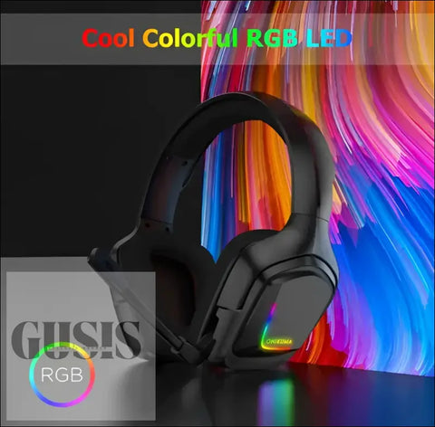 Auriculares para juegos ONIKUMA K20 con micrófono y luz RGB en elegante diseño negro