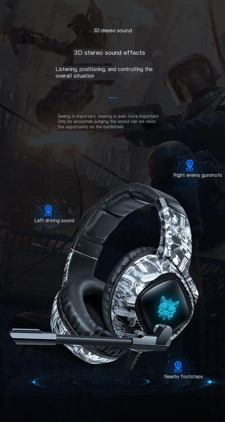 ONIKUMA K19 Camouflage RGB Wired Gaming Headset