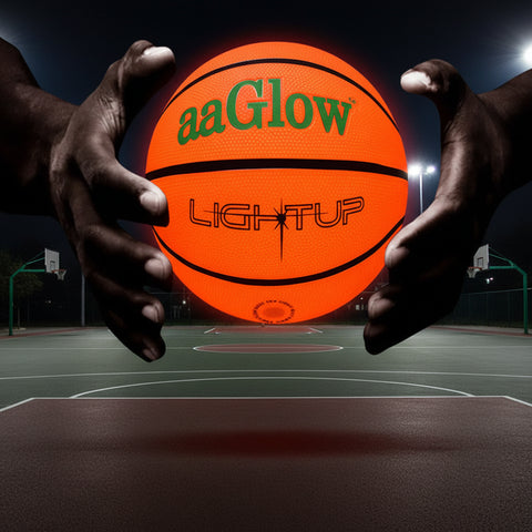 Balón baloncesto brillante tamaño oficial nº7 color naranja con luz visible de noche y envío gratis