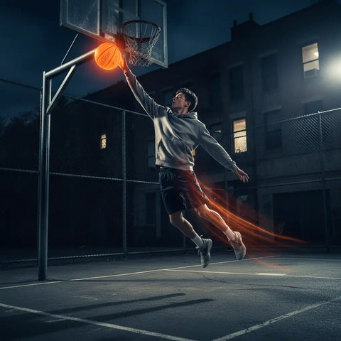 Balón baloncesto brillante naranja tamaño oficial nº7 con efecto luminoso visible de noche envío gratis