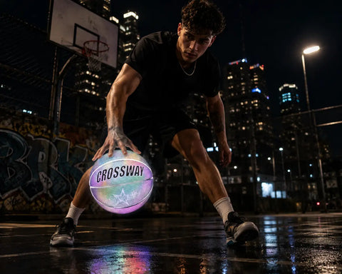 Balón de baloncesto reflectante nocturno talla 7 con superficie iridiscente y envío gratis con entrega estimada rápida