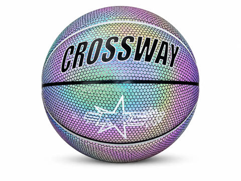 Balón de baloncesto reflectante nocturno talla 7 con textura hexagonal y diseño arcoíris crossway envío gratis entrega estimada