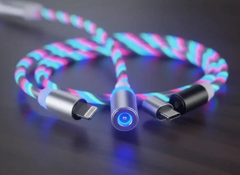 Cable magnético 3 en 1 con adaptadores Lightning, USB-C y Micro-USB”