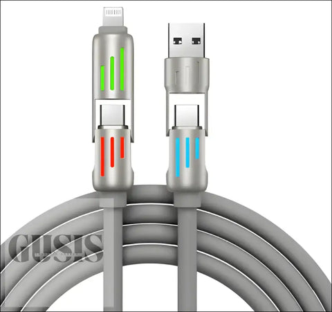 Cable de Carga Rápida 4 en 1 para múltiples dispositivos con luz indicadora