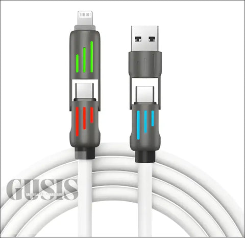 Multi-conector Cable de Carga Rápida 4 en 1 para diversos dispositivos con luz indicadora