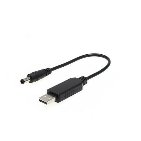 Cable USB negro de 12V 5.5x2.1mm para electrónica e iluminación