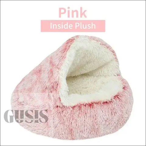 Cama de felpa suave para mascotas - Peluche interior rosa / 40 x 40 CM / 40 x 40 CM