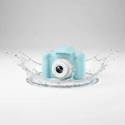 Cámara fotos HD para niños LCD impermeable azul clara