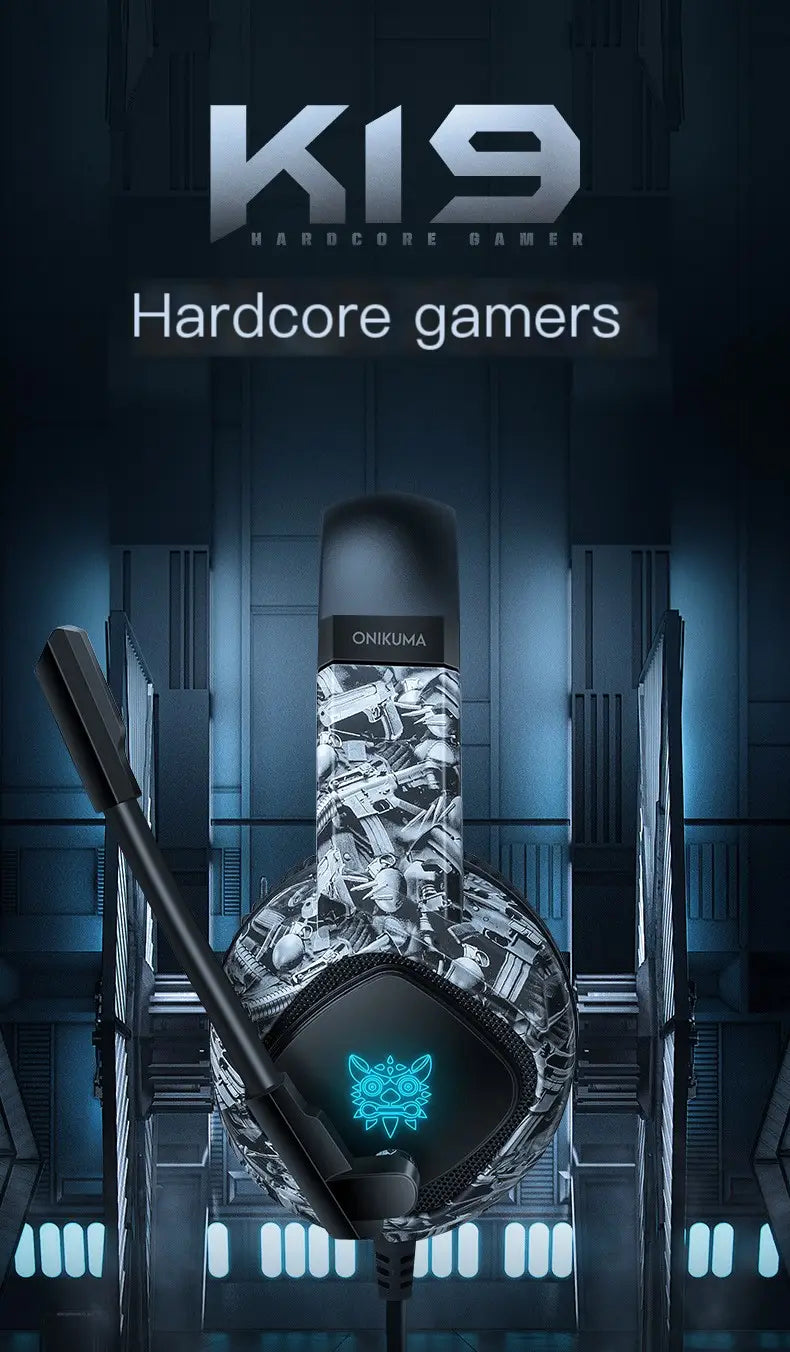 ONIKUMA K19 Camouflage RGB Wired Gaming Headset