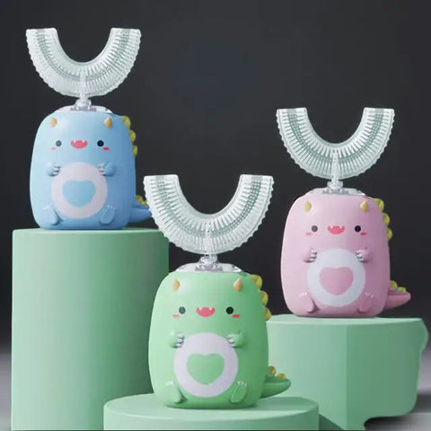 Cepillo de dientes eléctrico para niños en forma de dinosaurio, ideal para dientes infantiles