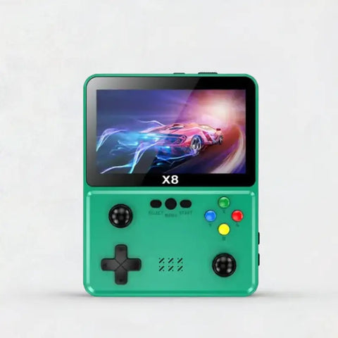Consola de videojuegos portátil verde para juegos en movimiento