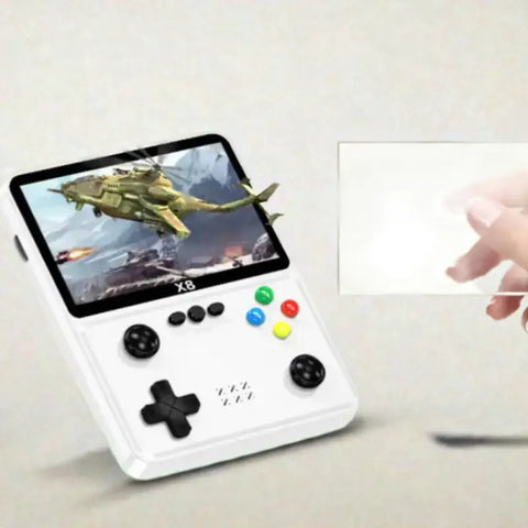 Consola de videojuegos portátil blanca para juegos en mano
