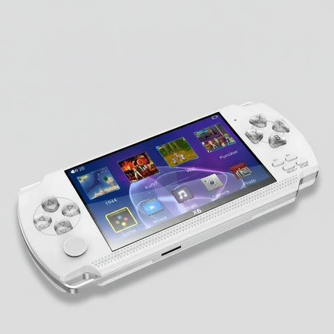 Consola portátil retro X6 con juegos clásicos y controles nostálgicos