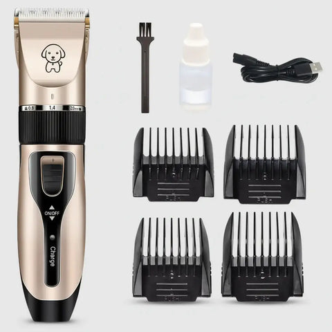 Imagen de cortapelos recargable para mascotas con accesorios incluidos
