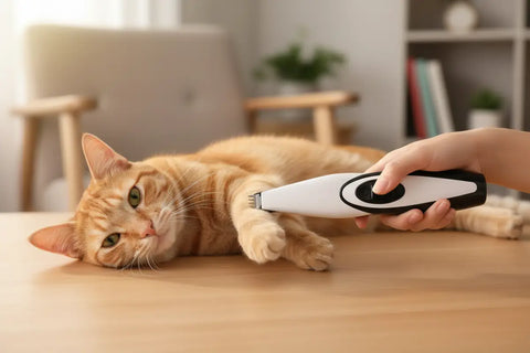 Cortauñas eléctrico blanco y negro para mascotas nerviosas, ergonómico y silencioso