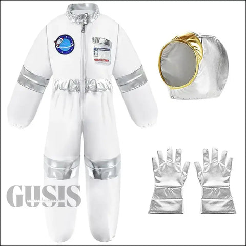 Disfraz de astronauta para niños con casco y guantes, ideal para aventuras nocturnas