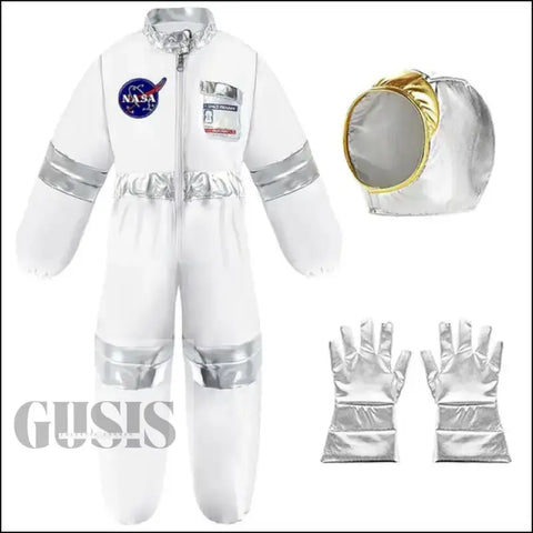 Disfraz de astronauta para niños con casco y guantes, ideal para noche de fiesta