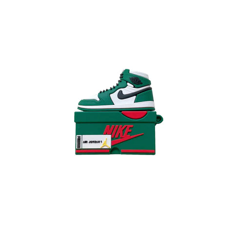 Funda de zapatilla verde y blanca para tus Apple AirPods Pro, estilo sneaker case