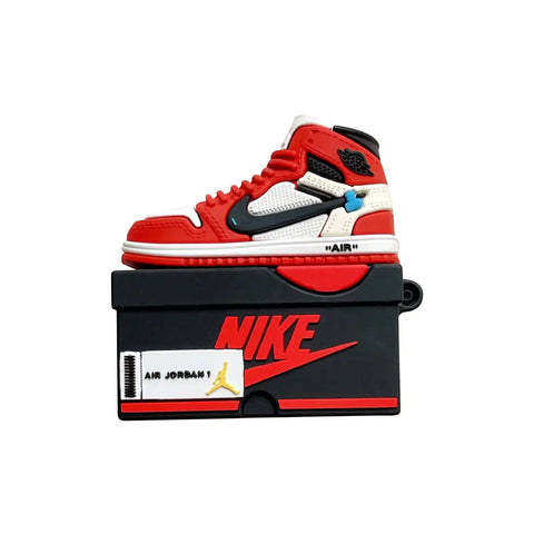 Imagen de un estuche de zapatillas miniatura Air Jordan 1 para tus Apple AirPods Pro