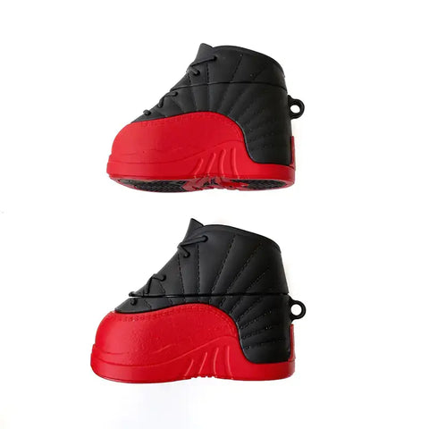 Funda de zapatilla negra y roja para Apple AirPods Pro con anillo de llavero