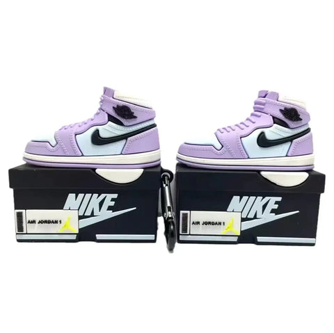 Llaveros de zapatillas Air Jordan 1 en cajas Nike, ideales como funda para tus Apple AirPods Pro