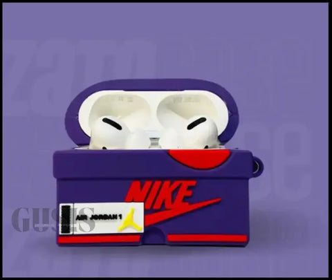 Funda AirPods Zapatillas Deportivas en colores púrpura con diseño de Air Jordan 1