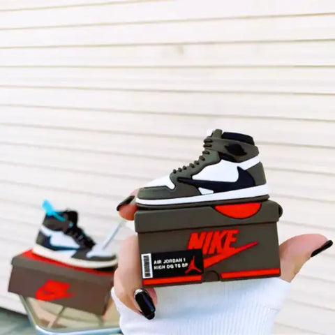 Funda de silicona 3D para AirPods Pro con diseño de Air Jordan 1 y caja de electrónica