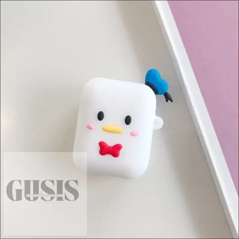 Estuches Adorables para Auriculares Inalámbricos Bluetooth Diseño Compacto - White Duck - AIRPODS DIBUJOS ANIMADOS