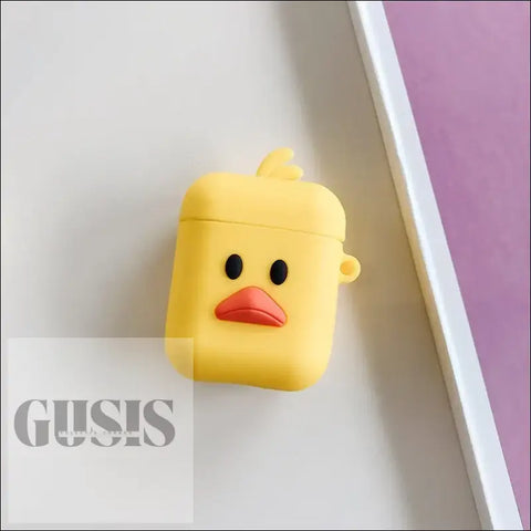 Estuches Adorables para Auriculares Inalámbricos Bluetooth Diseño Compacto - Yellow Duck - AIRPODS DIBUJOS ANIMADOS