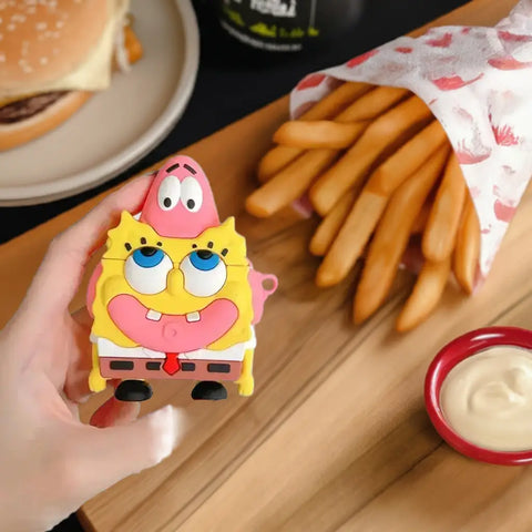 Funda para AirPods con diseño de Bob Esponja y Patrick, protección y estilo único