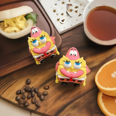 Funda para Airpods Bob Esponja y Patricio, estilo temático de Bob Esponja