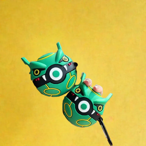 Funda para AirPods Pokémon con diseño de Rayquaza, ideal para fanáticos