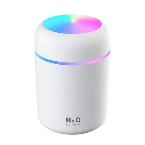 Humidificador Portátil blanco con Diseño Nocturno Creativo y Luz Colorida 