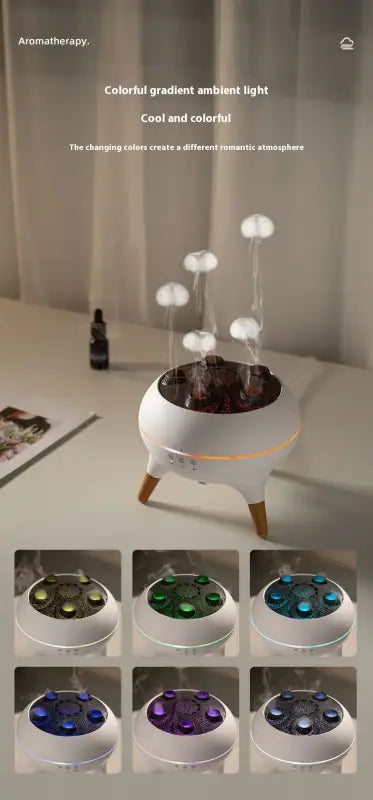 Difusor ultrasónico de aromaterapia con iluminación ambiental colorida y tecnología electronica