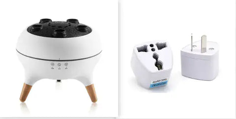 Humidificador ultrasónico con adaptadores de enchufe y componentes de electronica iluminacion audio