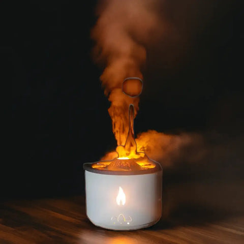 Humidificador electrónico con iluminación de llama y efecto realista para aromaterapia