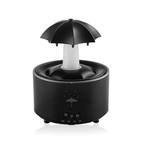 Humidificador y difusor negro para aceites esenciales y aromaterapia 