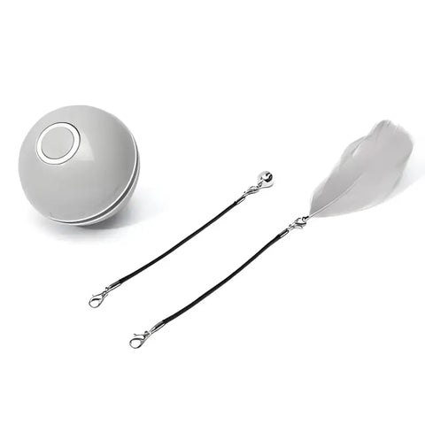 Imagen de juguete electrónico interactivo para gatos con plumas y campana