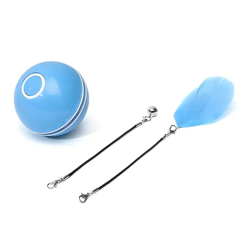Imagen de un juguete electrónico interactivo para gatos en color azul