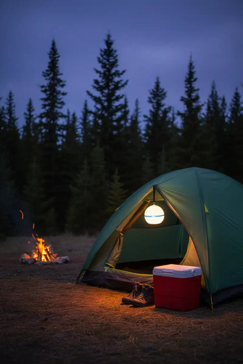 Tienda de campaña con lámpara LED portátil recargable USB para camping