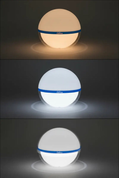 Comparativa de modos de luz de lámpara LED de camping: cálido, frío y alta intensidad.