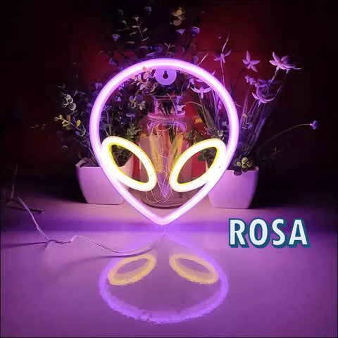 Letrero neón con forma de alíen, ideal para dar un toque único a cualquier espacio